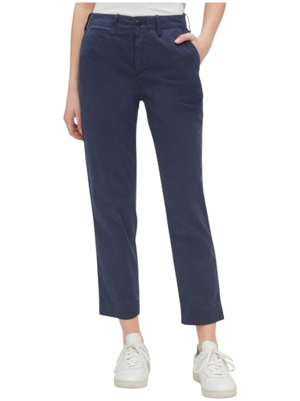 GAP High Rise Straight Khaki Pants Vintage Navy Size 10 Cotton Stretch